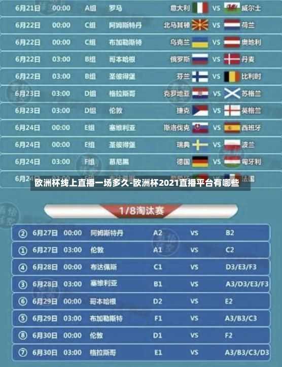 欧洲杯线上直播一场多久-欧洲杯2021直播平台有哪些