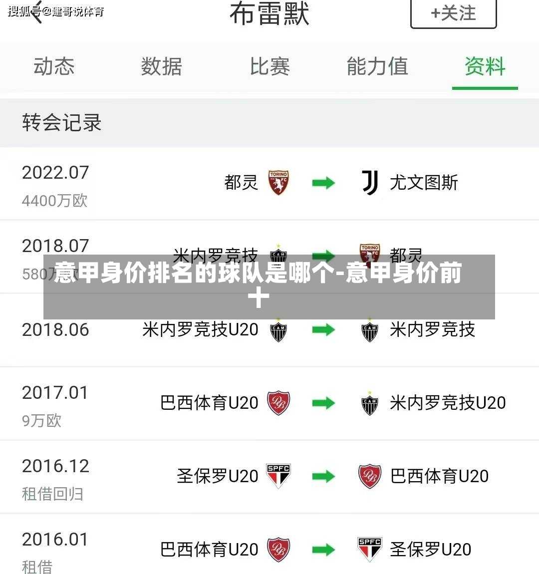 意甲身价排名的球队是哪个-意甲身价前十