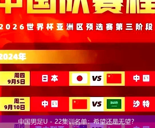 中国男足U - 22集训名单：希望还是无望？