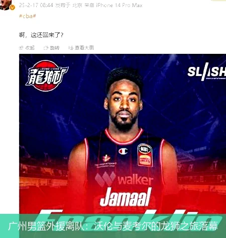 广州男篮外援离队：沃伦与麦考尔的龙狮之旅落幕