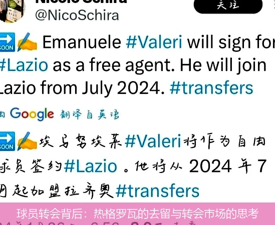 球员转会背后：热格罗瓦的去留与转会市场的思考
